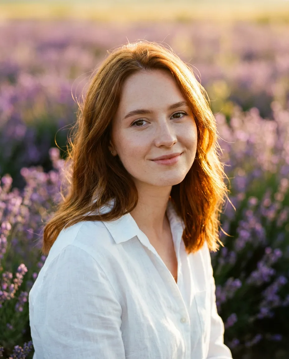 Photorealistic portrait in golden hour
