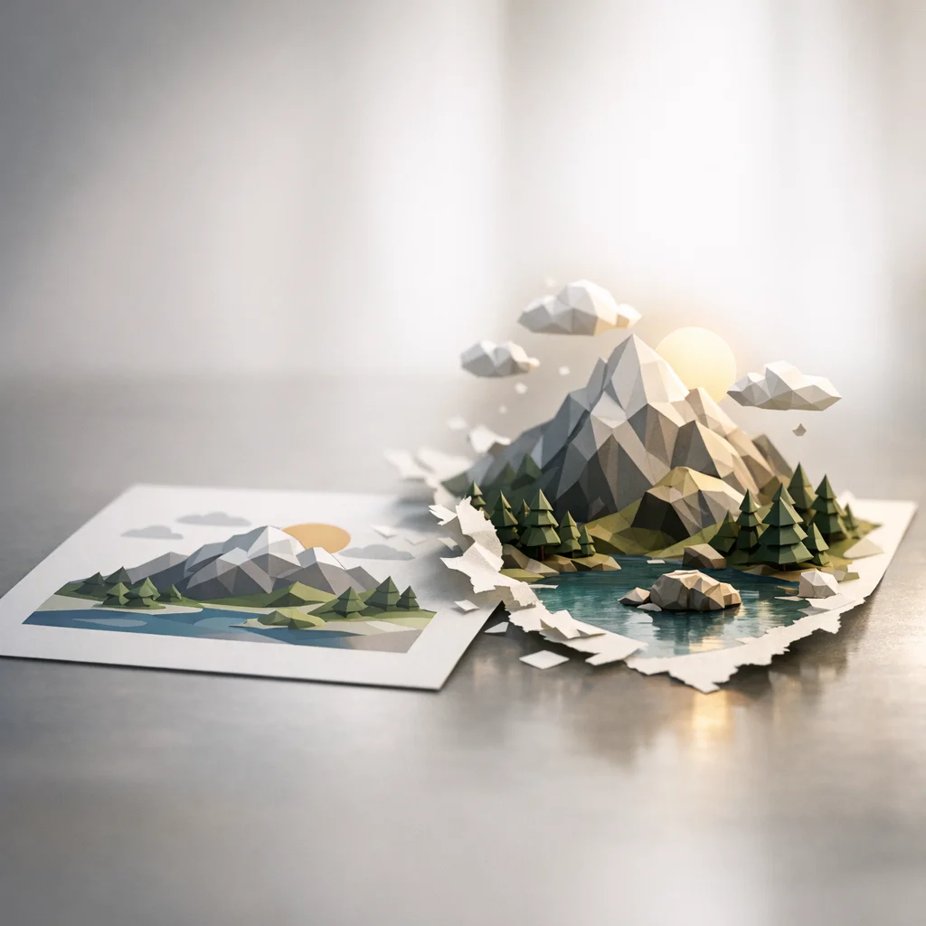 A photo converted into a textured 3D model