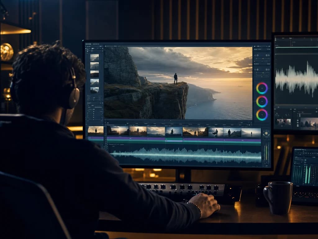 Cinematic AI video timeline preview ready for refinement