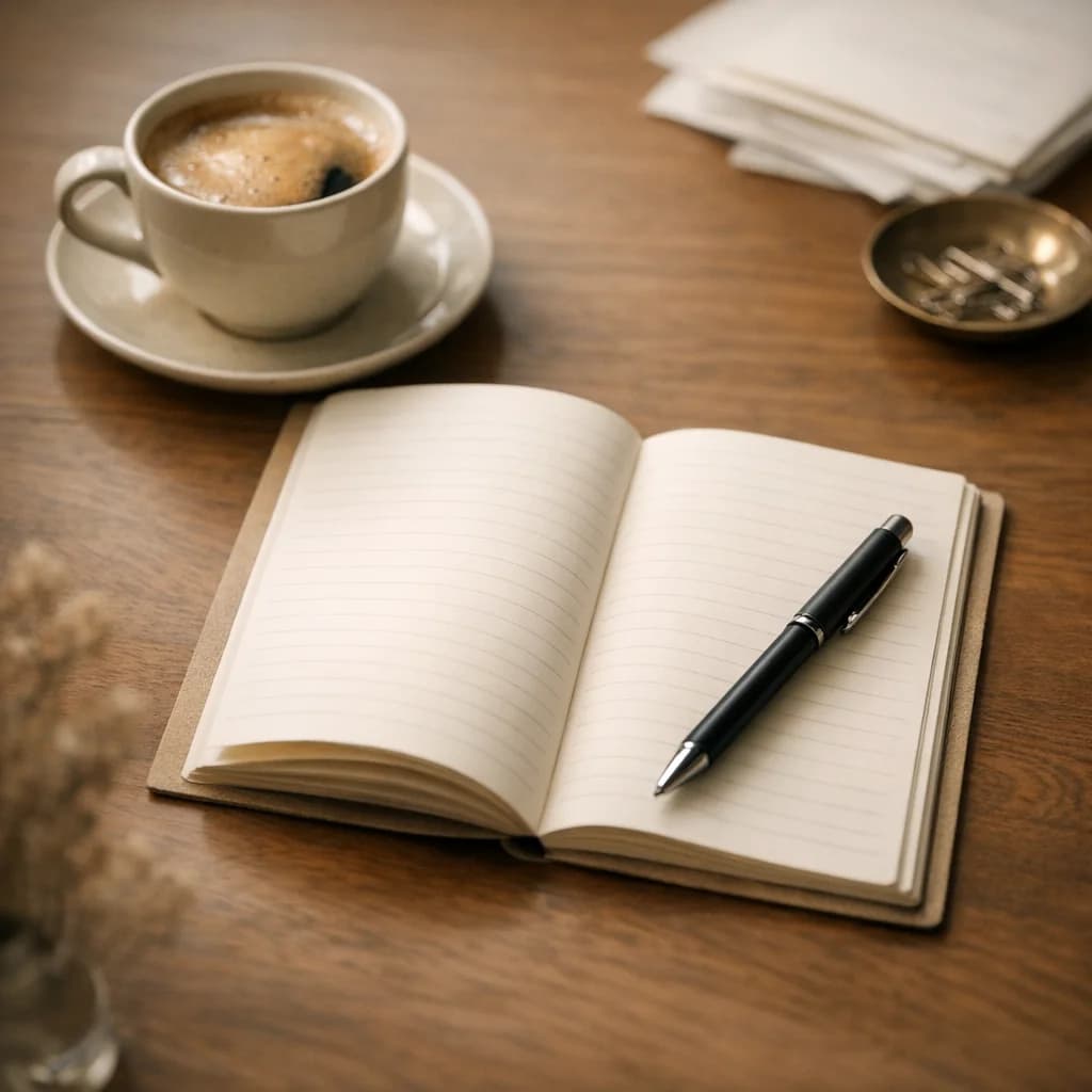 A considered writing and editing flat-lay