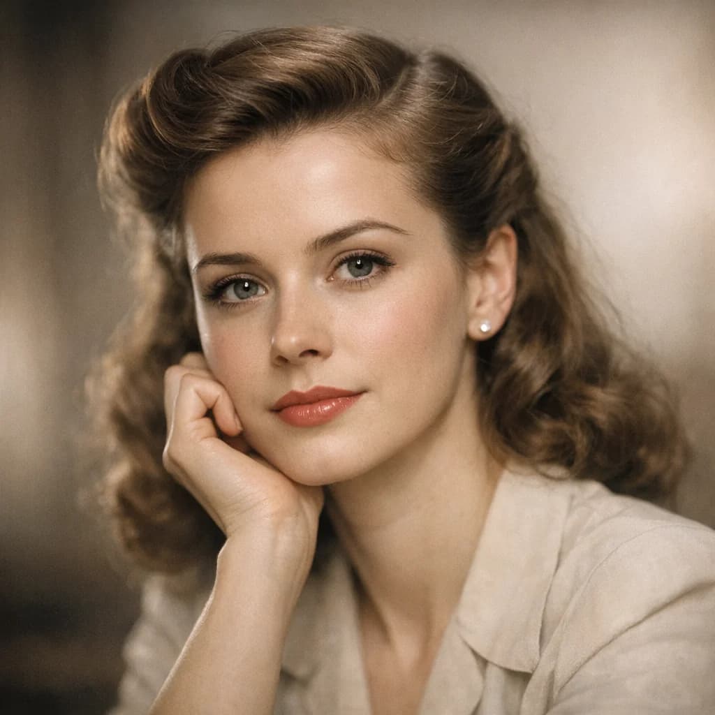 A black-and-white portrait colorized