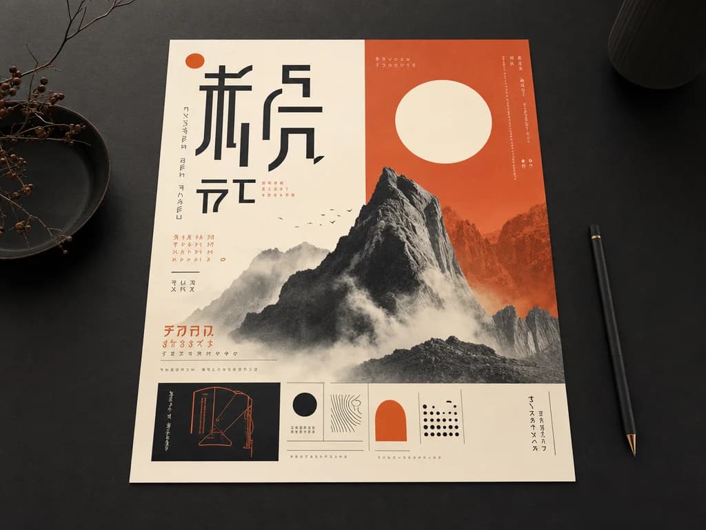 AI-generated poster layout with crisp embedded typography