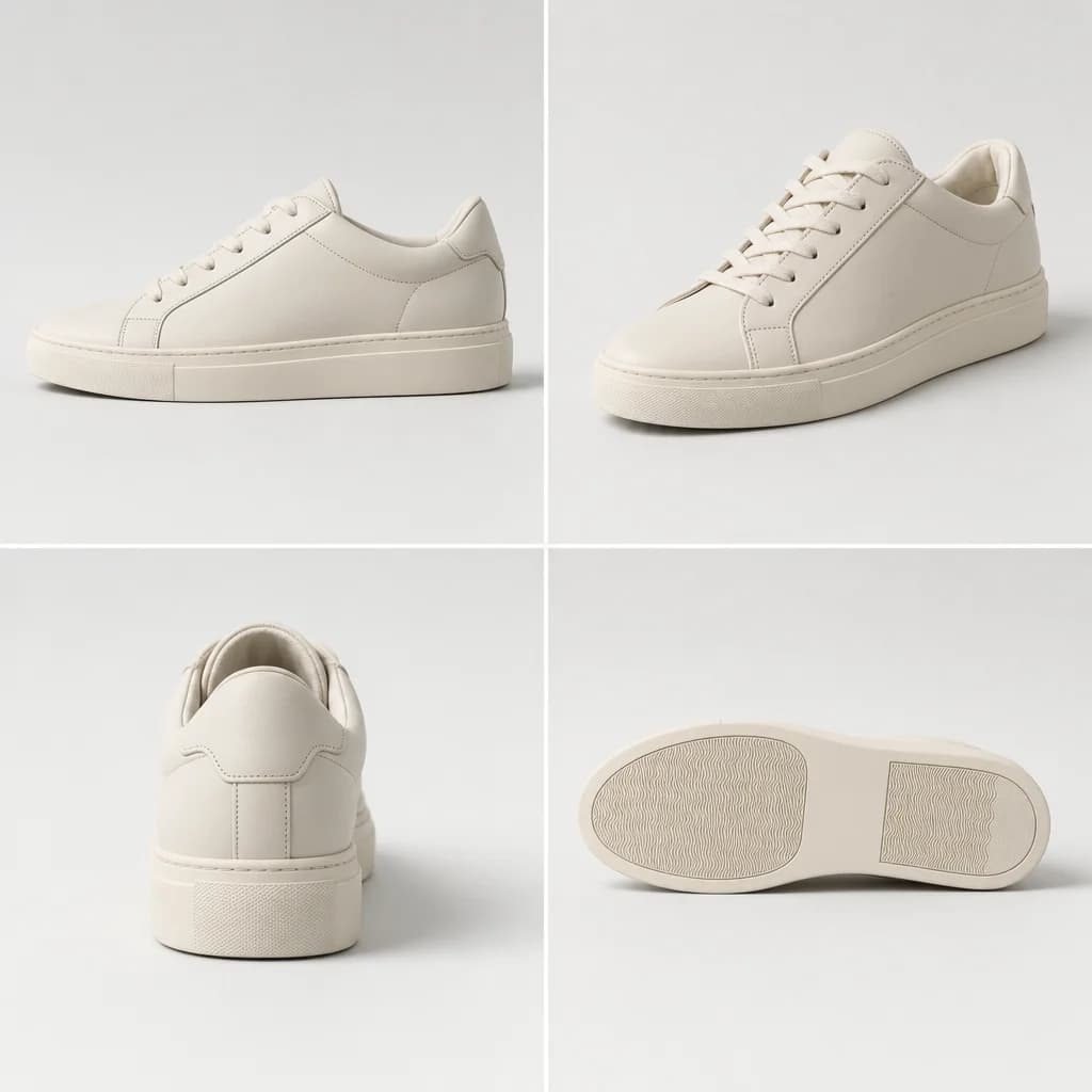 Grid of consistent AI-generated product photography scenes