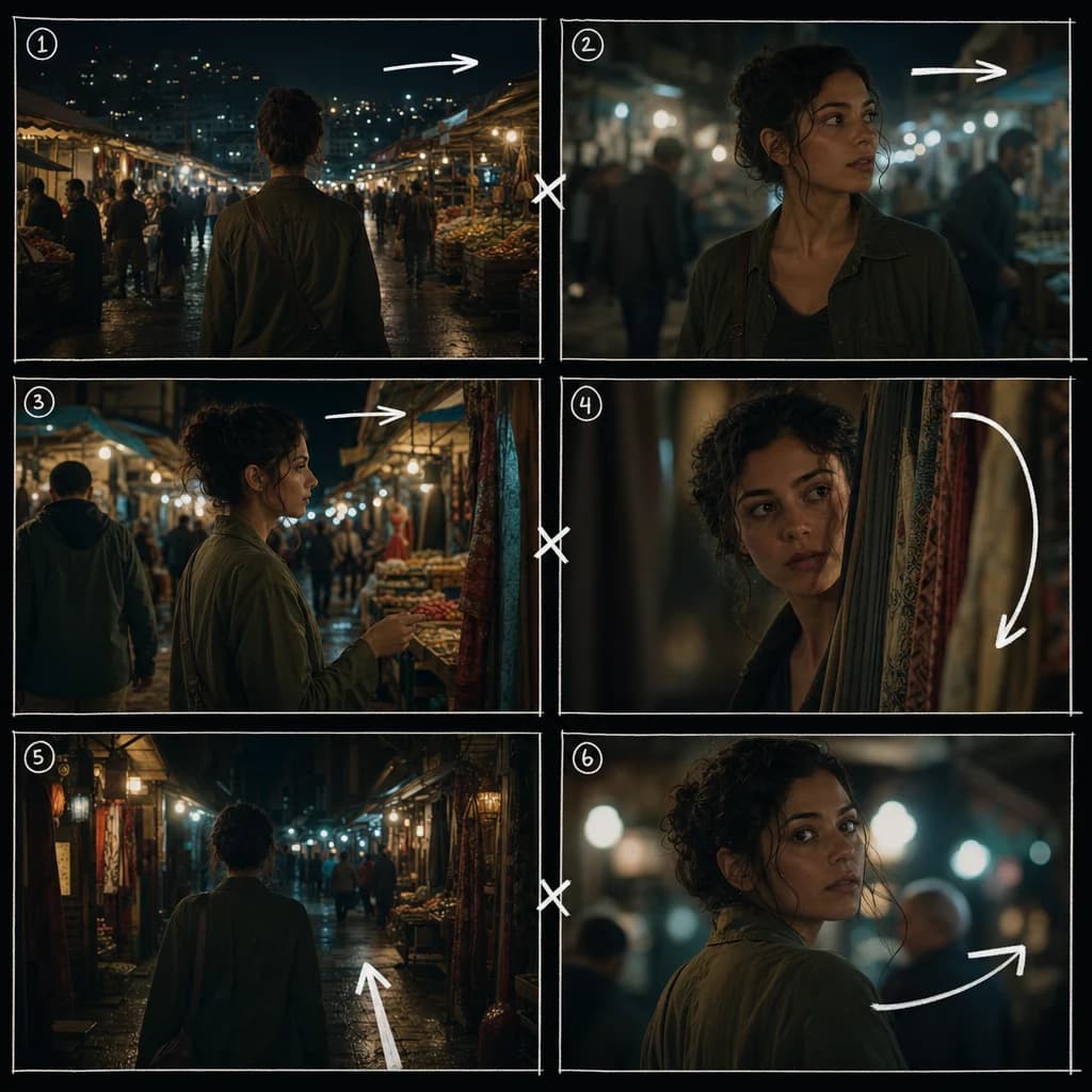 Storyboard sequence for a multi-shot AI video