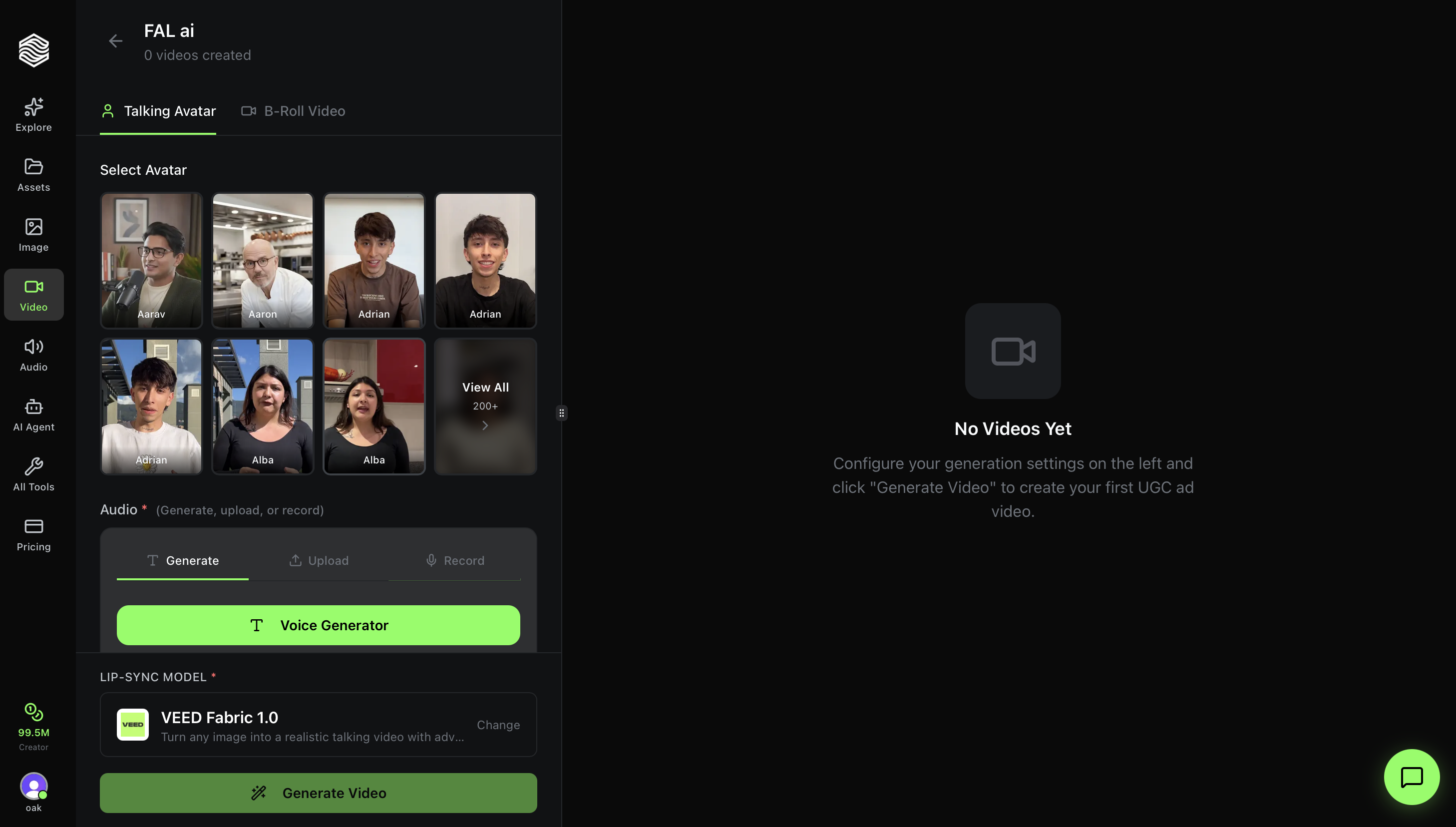 UGC Ad Creator - Full Interface
