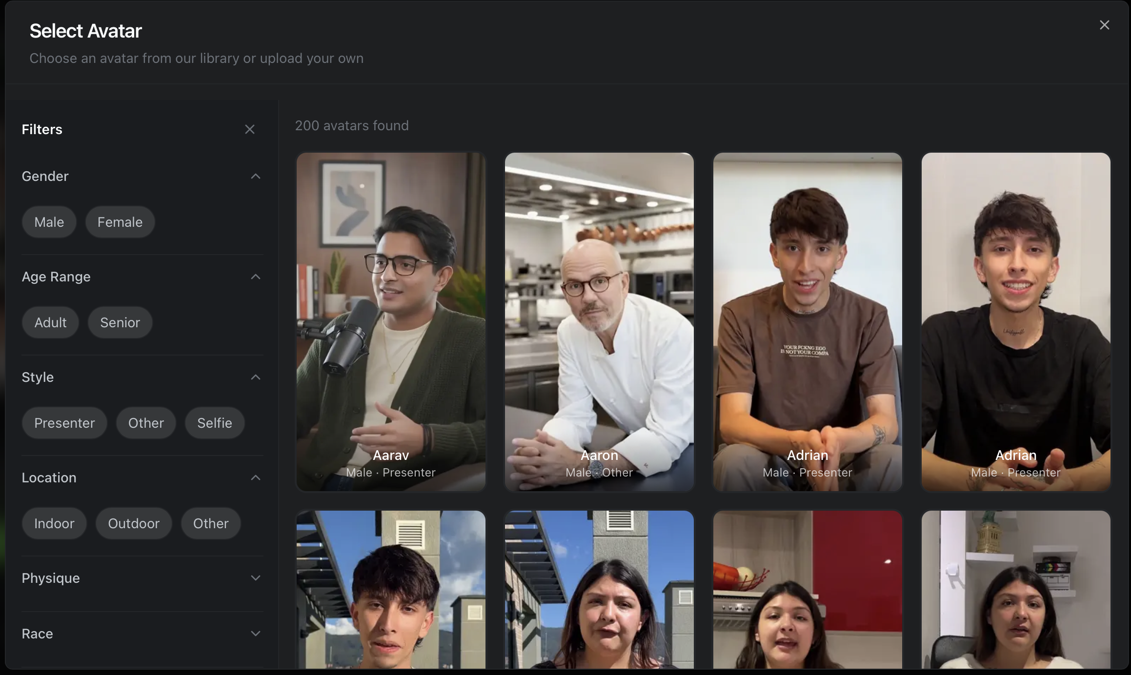 Avatar Selection